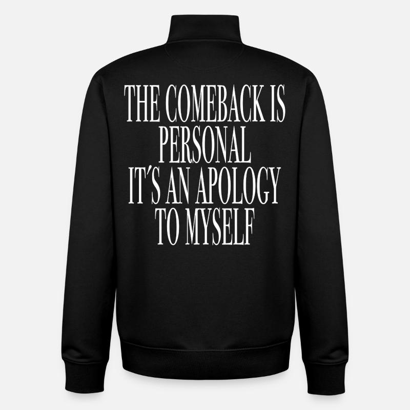 Sprücheshirt comeback motivation - Unisex Organic Zip Sweatshirt von Stanley/Stella - Schwarz