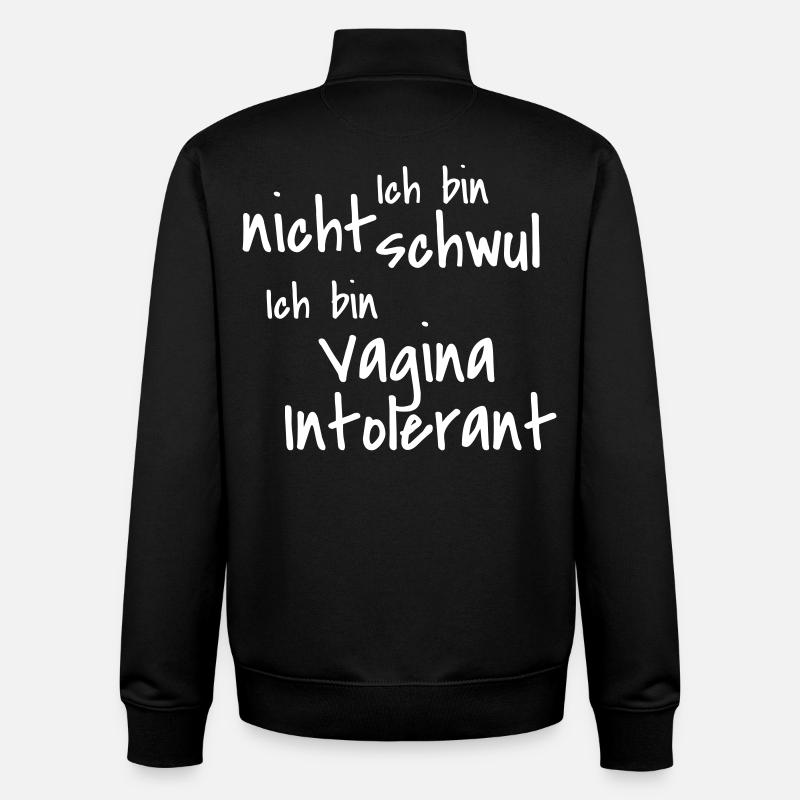 Intolérance vaginale - Sweat zippé unisexe en coton bio Stanley/Stella - noir