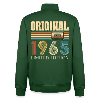 60th birthday 60 years original 1965 - Unisex Organic Zip Sweatshirt by Stanley/Stella - bottle green - Back - AI Model Male 185 dark (185cm)