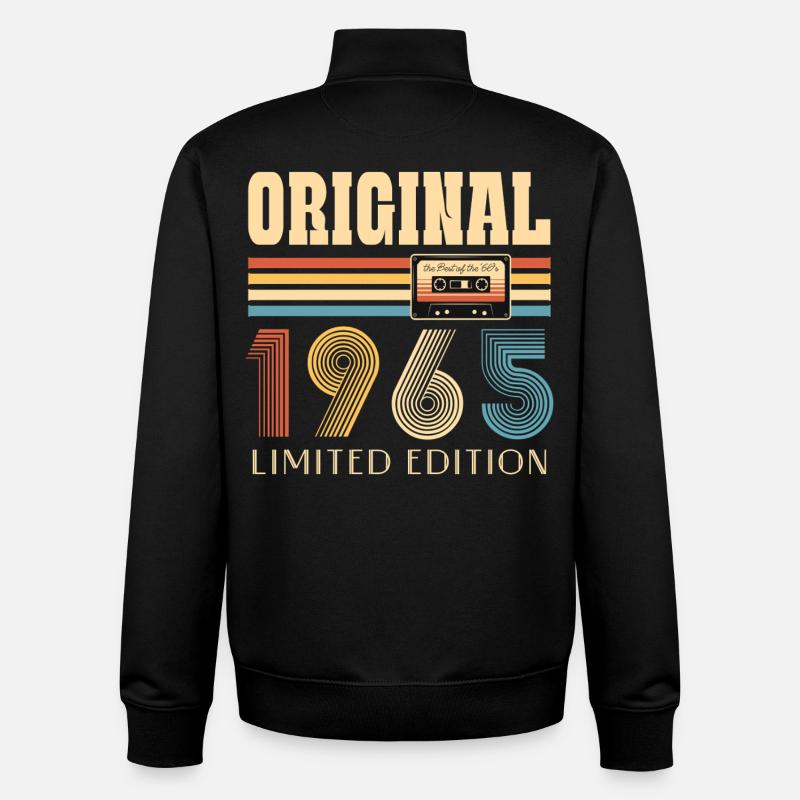 60e anniversaire 60 ans original 1965 - Sweat zippé unisexe en coton bio Stanley/Stella - noir