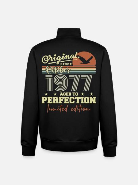 1977 October 1977 Birthday October 1977 - Unisex Organic Zip Sweatshirt by Stanley/Stella - black