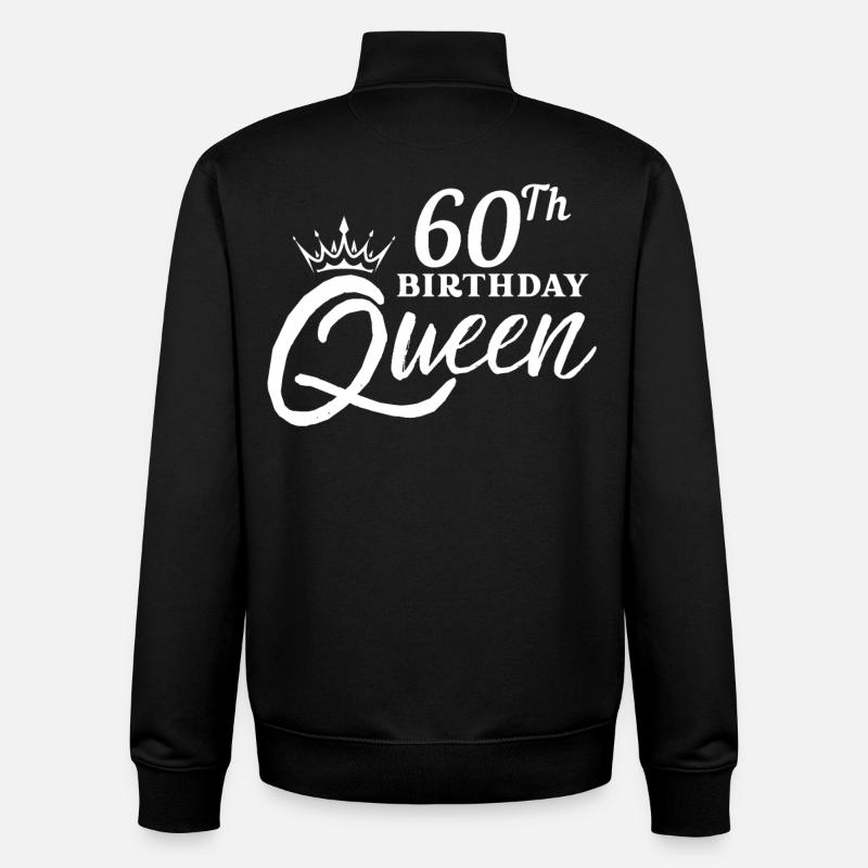 Reine du 60e anniversaire - Sweat zippé unisexe en coton bio Stanley/Stella - noir