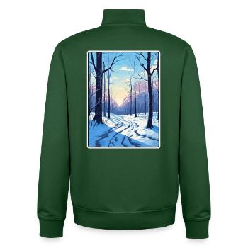 Vienna Woods Austria Reiseplakat Cityscape WPA - Unisex Organic Zip Sweatshirt von Stanley/Stella - Flaschengrün - Hinten - AI Model Male 185 dark (185cm)