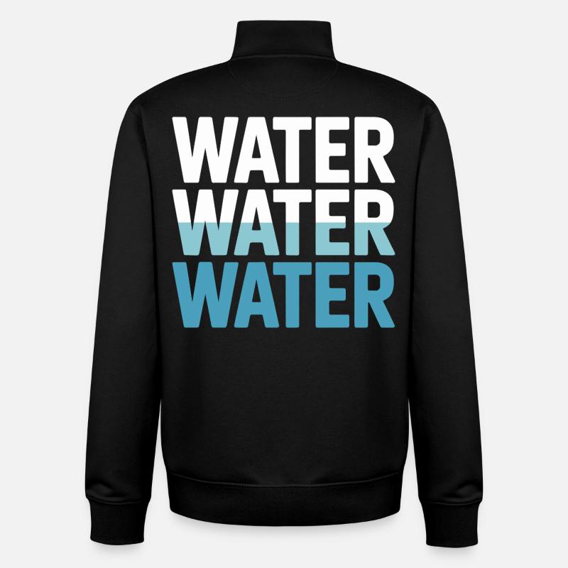 Boire Eau Hydrater Océan Rivière - Sweat zippé unisexe en coton bio Stanley/Stella - noir