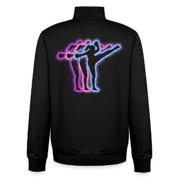 Muay Thai Kickboxer Silhouetten Kickboxen Mädchen - Unisex Organic Zip Sweatshirt von Stanley/Stella - Schwarz - Hinten - AI Model Male 185 light (185cm)