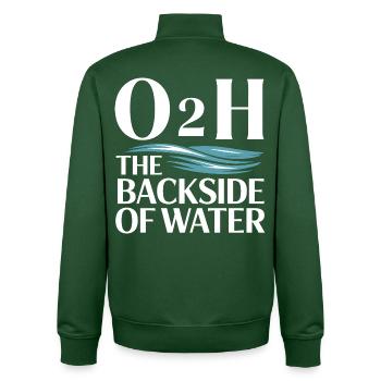 Funny Water O2H Comedy Water Vibes - Unisex Organic Zip Sweatshirt by Stanley/Stella - bottle green - Back - AI Model Male 185 dark (185cm)