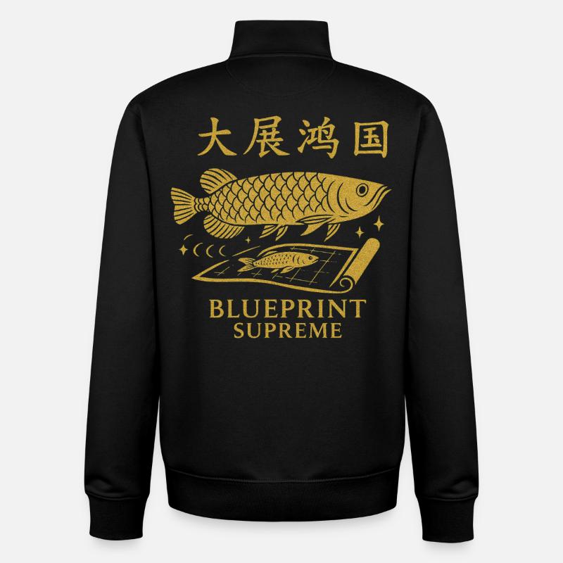 Blueprint Supréme 大展鸿图  - Sweat zippé unisexe en coton bio Stanley/Stella - noir
