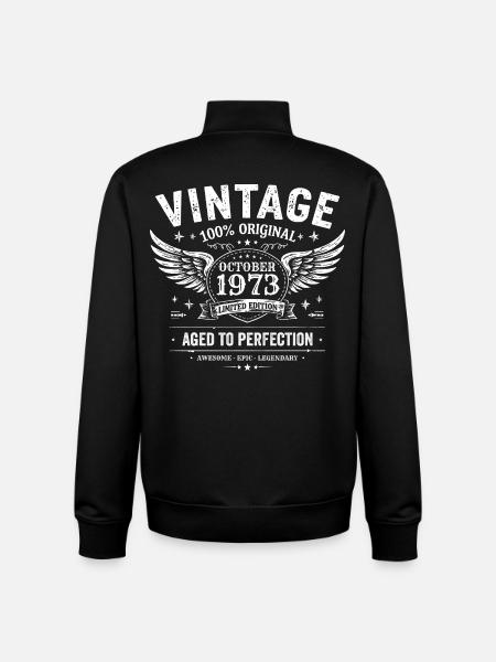 October 1973 | October 1973 Birthday Gift - Unisex Organic Zip Sweatshirt by Stanley/Stella - black