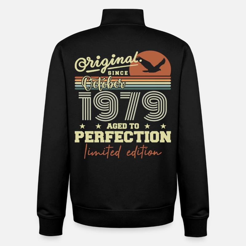 1979 October 1979 Anniversary October 1979 - Unisex Organic Zip Sweatshirt by Stanley/Stella - black