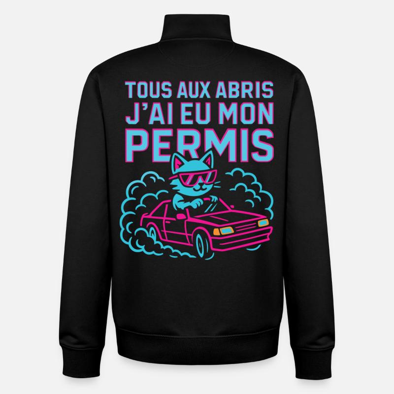 Fahrer Geschenk Führerschein - Unisex Organic Zip Sweatshirt von Stanley/Stella - Schwarz