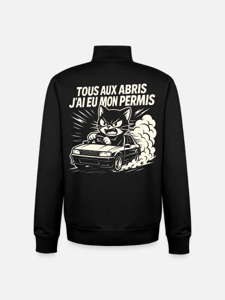 Driver Gift Driver's License - Unisex Organic Zip Sweatshirt by Stanley/Stella - black