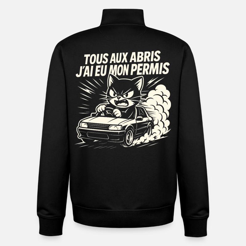 Fahrer Geschenk Führerschein - Unisex Organic Zip Sweatshirt von Stanley/Stella - Schwarz
