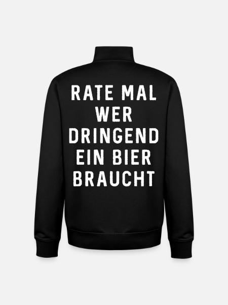 Funny beer motto for conviviality - Unisex Organic Zip Sweatshirt by Stanley/Stella - black