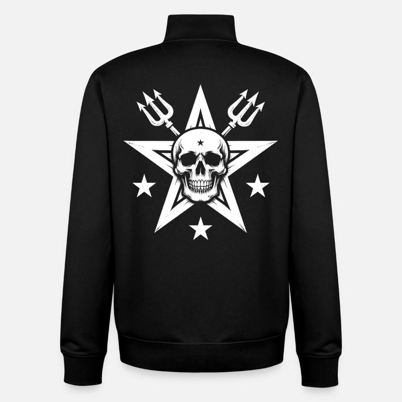 Star Skull - Unisex Organic Zip Sweatshirt by Stanley/Stella - black