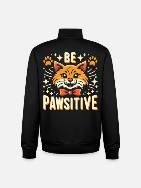 Be pawsitive cute cat - Unisex Organic Zip Sweatshirt by Stanley/Stella - black