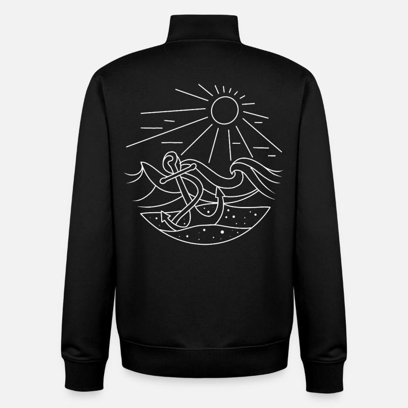 Ancre - Sweat zippé unisexe en coton bio Stanley/Stella - noir