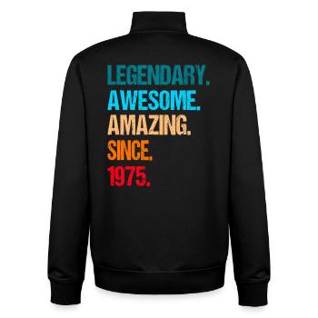 awesome since 1975 - Unisex Organic Zip Sweatshirt by Stanley/Stella - black - Back - AI Model Male 185 light (185cm)