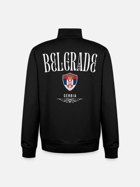 I love Belgrade, I remember Belgrade - Unisex Organic Zip Sweatshirt by Stanley/Stella - black