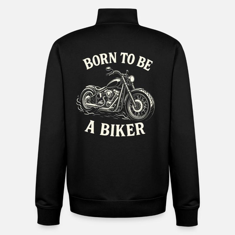 Born To Be A Biker Motorrad - Unisex Organic Zip Sweatshirt von Stanley/Stella - Schwarz