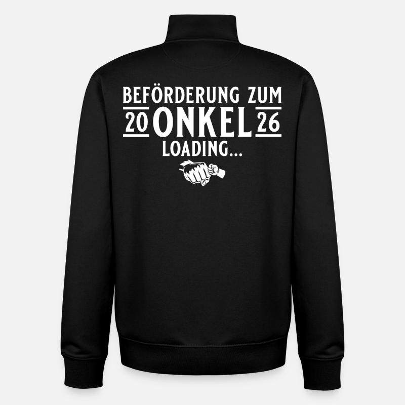Onkel 2026 loading - Werdender Patenonkel - Unisex Organic Zip Sweatshirt von Stanley/Stella - Schwarz