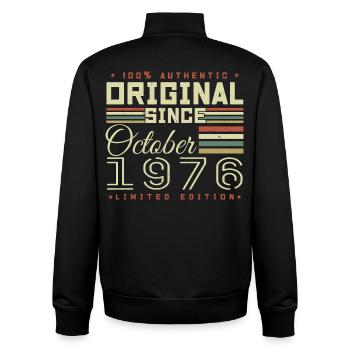 Legendary since October 1976 | October 1976 - Unisex Organic Zip Sweatshirt by Stanley/Stella - black - Back - AI Model Male 185 light (185cm)