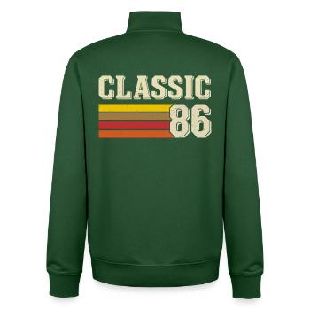 Retro Classic 86 – Born 1986 Vintage Birthday - Unisex Organic Zip Sweatshirt by Stanley/Stella - bottle green - Back - AI Model Male 185 dark (185cm)