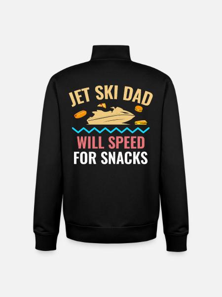 Funny Jet Ski Snack Lover Dad - Unisex Organic Zip Sweatshirt by Stanley/Stella - black