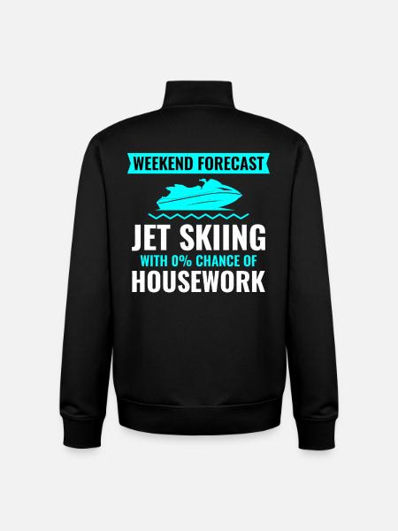 Wochenendprognose Jetski Keine Hausarbeit - Unisex Organic Zip Sweatshirt von Stanley/Stella - Schwarz