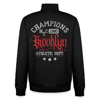 Brooklyn Athletic Vintage Logo - Unisex Organic Zip Sweatshirt von Stanley/Stella - Schwarz - Hinten - AI Model Male 185 light (185cm)