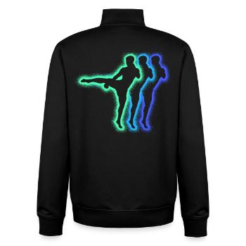 Muay Thai Kickboxer Silhouetten Jungen Kickboxen - Unisex Organic Zip Sweatshirt von Stanley/Stella - Schwarz - Hinten - AI Model Male 185 light (185cm)