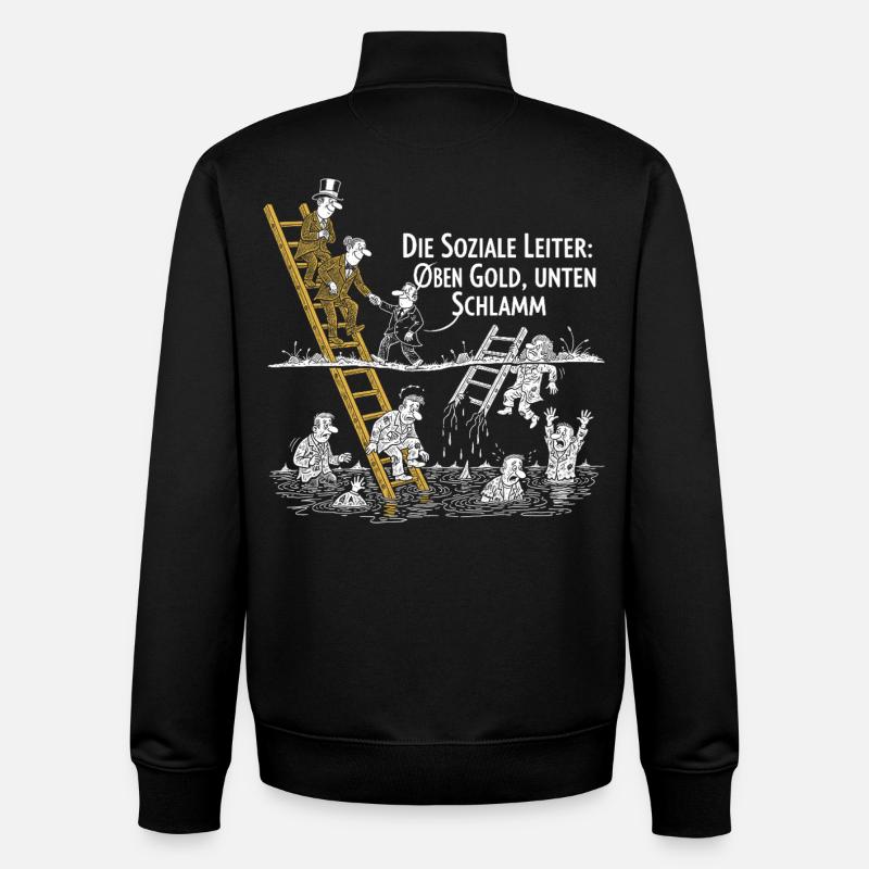 Die Soziale Leiter - Unisex Organic Zip Sweatshirt von Stanley/Stella - Schwarz