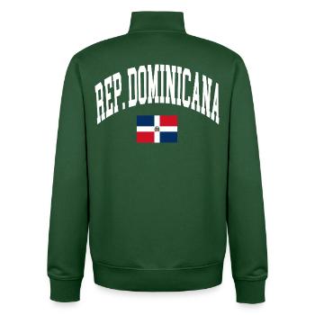 Drapeau de la République dominicaine - Sweat zippé unisexe en coton bio Stanley/Stella - vert bouteille - Dos - AI Model Male 185 dark (185cm)