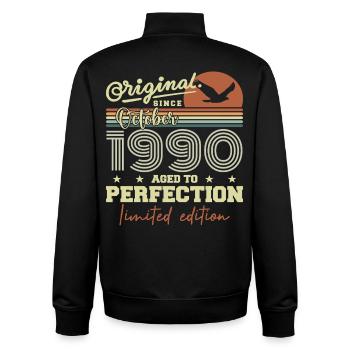 1990 October 1990 Anniversary October 1990 - Unisex Organic Zip Sweatshirt by Stanley/Stella - black - Back - AI Model Male 185 light (185cm)
