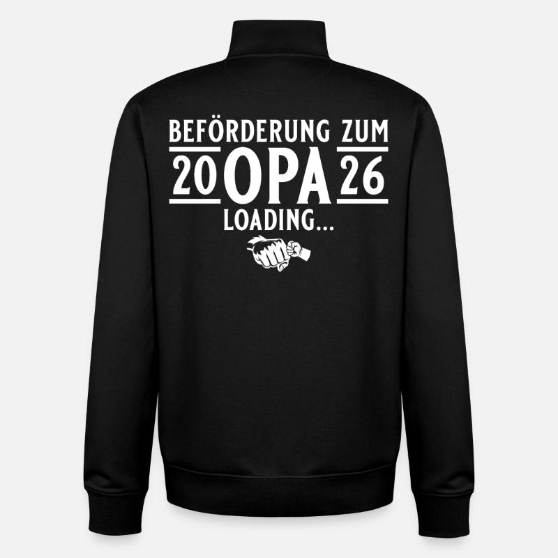 Opa 2026 loading - Future grandfather - Unisex Organic Zip Sweatshirt by Stanley/Stella - black