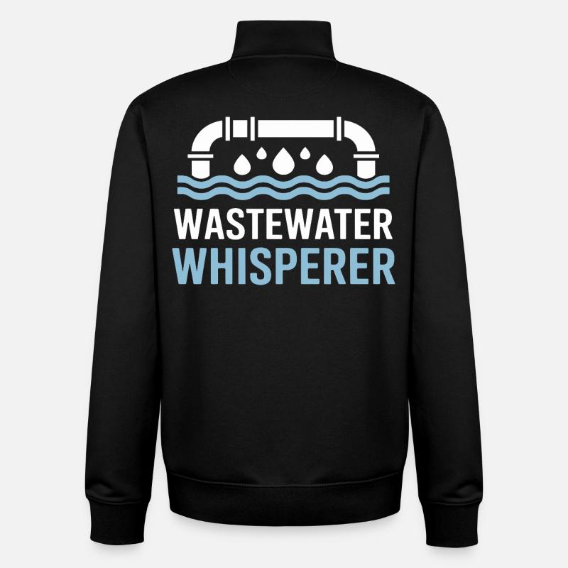 Wastewater Whisperer - Traitement de l'eau - Sweat zippé unisexe en coton bio Stanley/Stella - noir