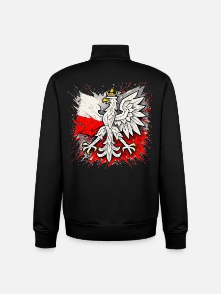 Poland Polska Eagle Flag Flag Abstract Gift - Unisex Organic Zip Sweatshirt by Stanley/Stella - black
