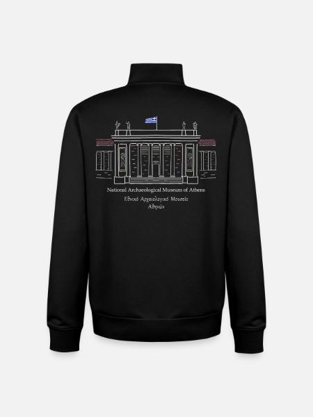 Athens National Archaeological Museum Drawing - Unisex Organic Zip Sweatshirt by Stanley/Stella - black