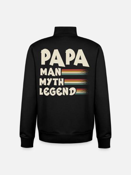 papa père - Sweat zippé unisexe en coton bio Stanley/Stella - noir
