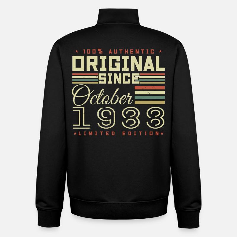 Legendary Since October 1988 | October 1988 - Unisex Organic Zip Sweatshirt by Stanley/Stella - black