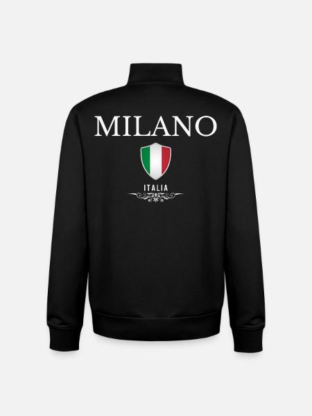 Milan Italy, elegant minimalist design - Unisex Organic Zip Sweatshirt by Stanley/Stella - black