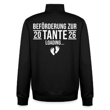 Tante 2026 loading - Werdende Patentante - Unisex Organic Zip Sweatshirt von Stanley/Stella - Schwarz - Hinten - AI Model Male 185 light (185cm)
