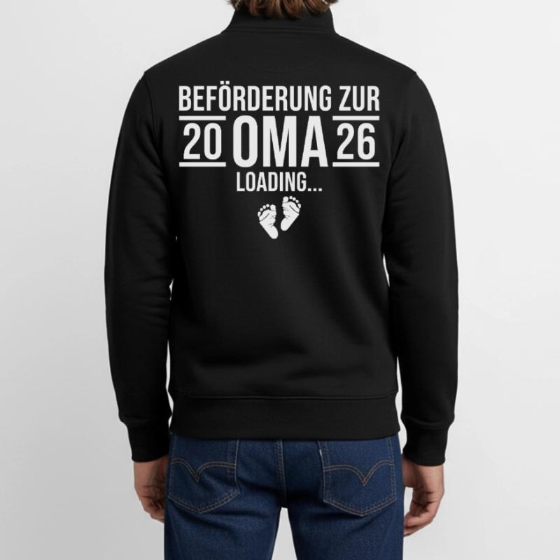 Oma 2026 loading - Werdende Großmutter Unisex Organic Zip Sweatshirt von Stanley/Stella