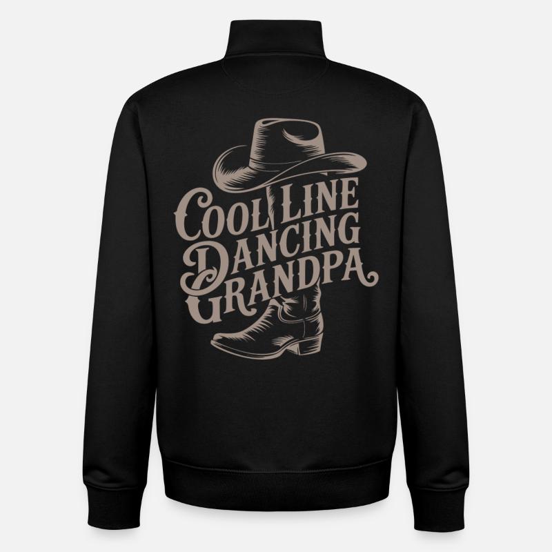 Cool Cowboy Line Dance Grand-père Dicton - Sweat zippé unisexe en coton bio Stanley/Stella - noir