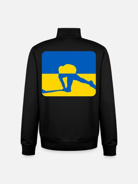 Ukraine Peace Hockey Design - Unisex Organic Zip Sweatshirt by Stanley/Stella - black