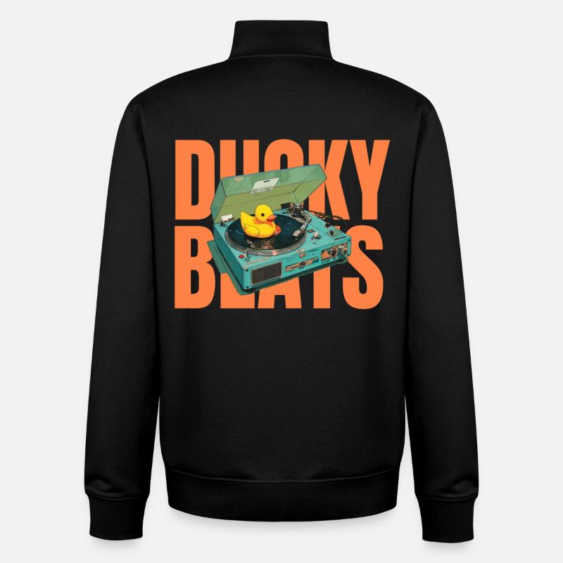 Ducky Beats - Sweat zippé unisexe en coton bio Stanley/Stella - noir