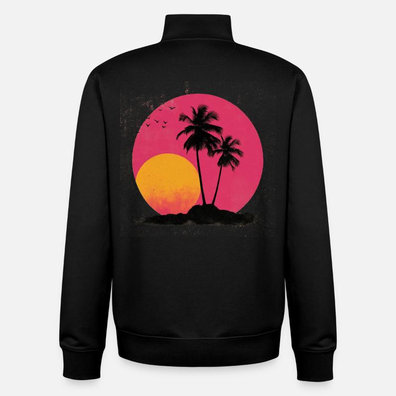 Lever du soleil - Sweat zippé unisexe en coton bio Stanley/Stella - noir
