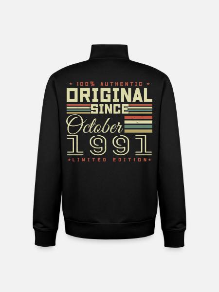 Legendary Since October 1991 | October 1991 - Unisex Organic Zip Sweatshirt by Stanley/Stella - black