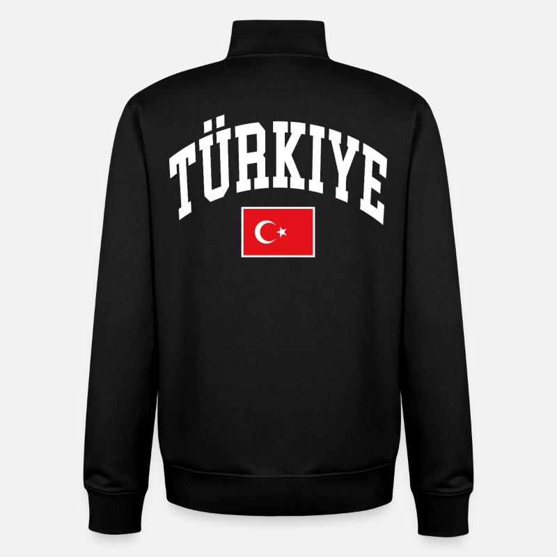 Drapeau de la Turquie - Sweat zippé unisexe en coton bio Stanley/Stella - noir