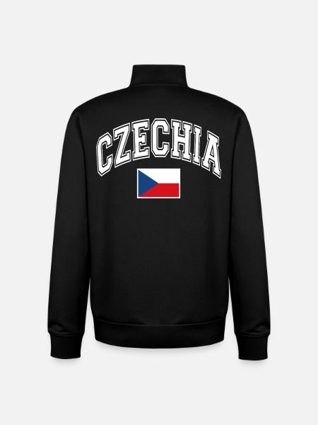 Czech Republic Flag - Unisex Organic Zip Sweatshirt by Stanley/Stella - black