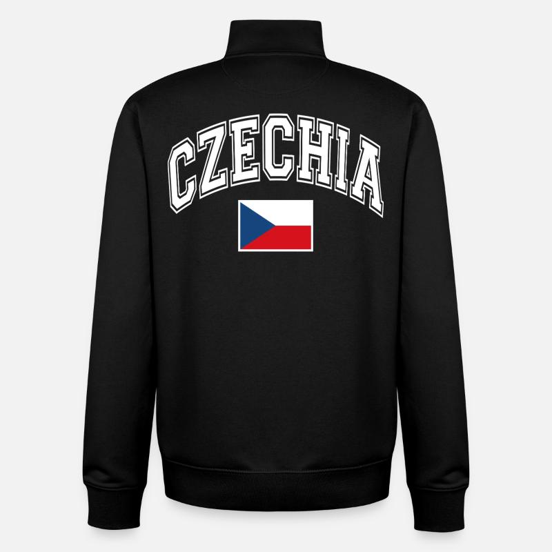 Drapeau de la République tchèque - Sweat zippé unisexe en coton bio Stanley/Stella - noir